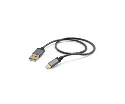 Kabel Hama KABEL USB-microUSB 1.5M HAMA METAL czarny #